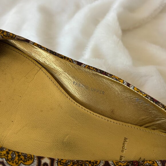 J.Crew Ballet Flats Womens Size 6.5 Brown Patterned Slip On Shoes - Picture 5 of 8